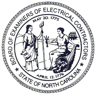 NC State Board of Examiners of Electrical Contractors seal