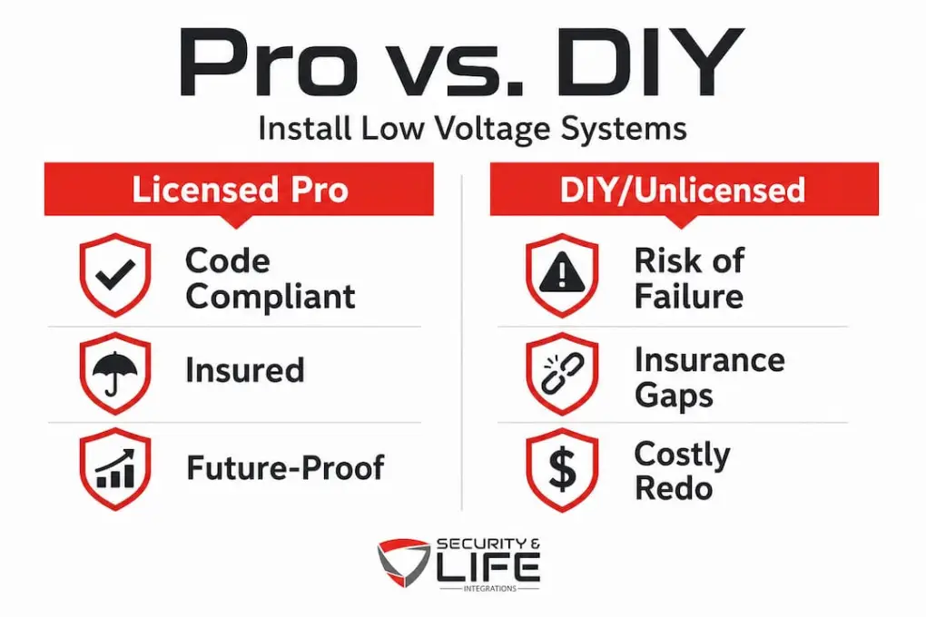 Infographic comparing professional and DIY installation