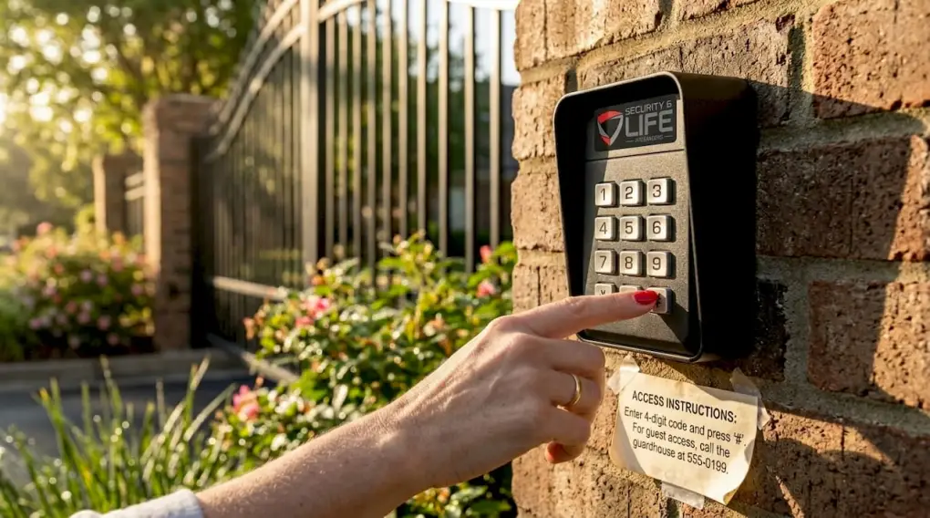 Resident using HOA gate keypad access